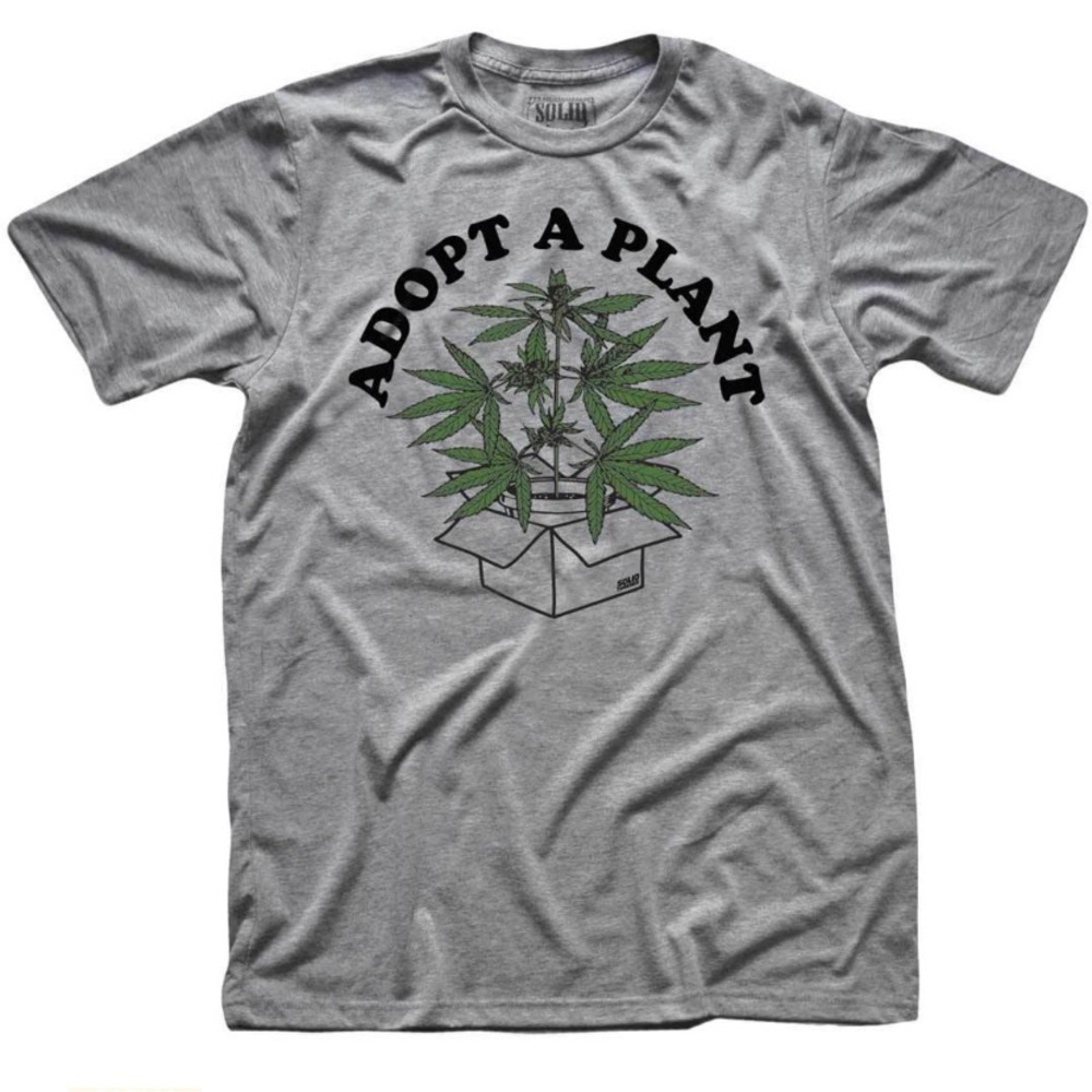 Adopt a Plant Men’s Heather Gray Tee Shirt Novelty Fun Gift